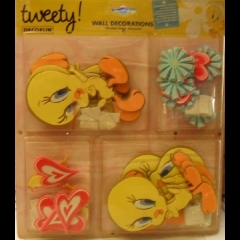 Nuovo Sagome Titty Tweety Decorazioni Per Camerette 24 Pezzi Totali
