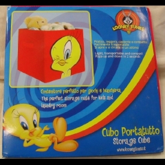 Nuovo Contenitore Titty Looney Tunes Porta Giocattoli  Forma Cubo Cm 30x30x30
