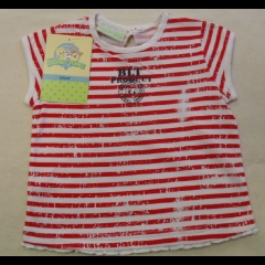 Nuovo T-Shirt Titty Looney Tunes Neonata Rigata Rossa Mezza Manica