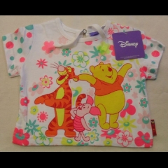 Nuovo T-Shirt Disney Winnie The Pooh Neonata Bianca Mezza Manica