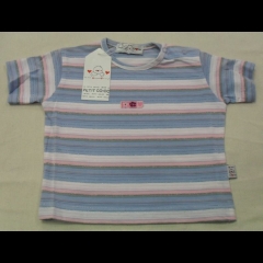 Nuovo T-Shirt Righe Bambina Neonata Peti coco By Silvamaglia Mezza Manica