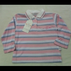 Nuovo Polo Neonata Rigata Manica Lunga Petitt Coco By Silvamaglia