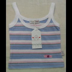Nuovo Canotta Righe Bambina Neonata Peti coco By Silvamaglia Spalla Stretta