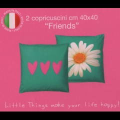 Nuovo Copricuscini Cuscini Arredo Bassetti Love Therapy Friends Verde Prezzo Offerta