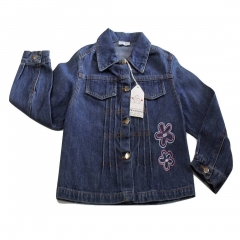Nuovo Giubbino jeans Petit Con Ricamo Bimba