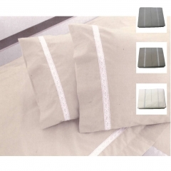 Completo Lenzuola Matrimoniale Novia Cotone Percalle Con Pizzo Samoa