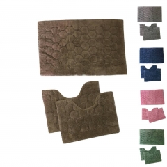 Tappeto Bagno Tris in Spugna jaquard 3 pezzi Vari Colori Made in Italia