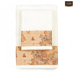 Set  Asciugamano Con Ospite Alviero Martini Prima Classe Geo Classic Avorio
