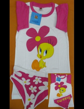 Nuovo TITTY SLIP+T-SHIRT BIMBA by BASSETTI  FLOWERS TG.4 ANNI