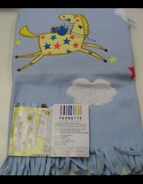 Nuovo Plaid Happide Misura 70 x 110 Articolo Stellina Celeste Per Carrozzina