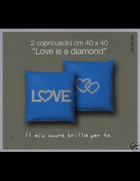 Nuovo Copricuscini Cuscini Arredo Bassetti Love Diamond Blu Prezzo Offerta