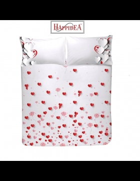Completo Lenzuola Happidea Lenzuola Copriletto Singola Digitale Sweet Heart