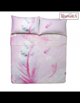 Completo Lenzuola Happidea Lenzuola Copriletto Matrimoniale Stampa Digitale Ametista Rosa