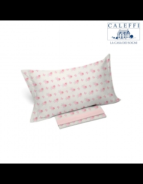 Completo Lenzuola Caleffi Singola Belfiore Tortora Puro Cotone