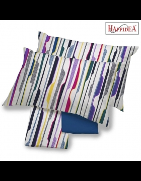 Completo Lenzuola Happidea Lenzuola Matrimoniale Parey Blu Made In Italia