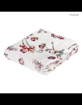 Copriletto Fazzini Matrimoniale Ricamo Malva In Puro Cotone Made in Italy