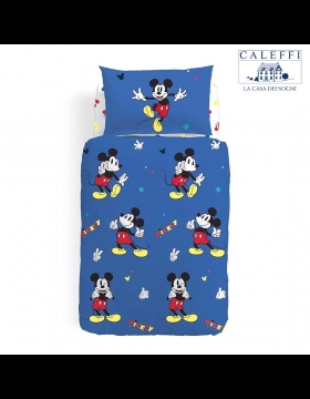 Completo Copripiumino Topolino Disney Caleffi Topolino Retro Singolo Completo In Cotone