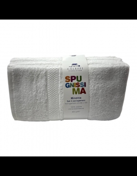 Asciugamano Caleffi In Cotone Minorca 3 Pezzi Bianco Spugnissima Da 450 Grammi
