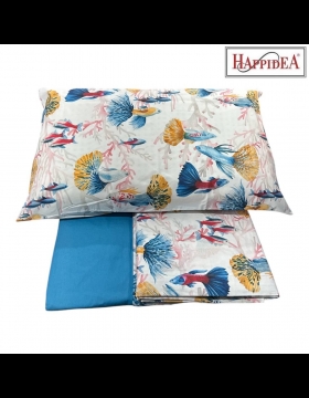 Lenzuola Happidea Lenzuola Matrimoniale Reef Blu Made In Italia