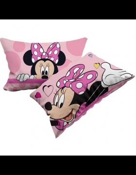 Nuovo Minnie Set 2 Federe In Cotone Coppia Federe Per Cuscino Letto 2 Pezzi 100% Cotone