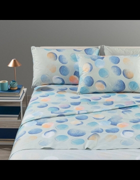 Nuovo Lenzuola Caleffi Singola Major Blu Puro Cotone