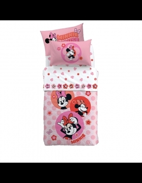 Lenzuola Minnie Disney Minnie Flowers Puro Cotone