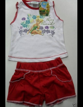 Nuovo PIGIAMA COMPLETINO DISNEY TRILLY ROSSO 6 ANNI CORTO
