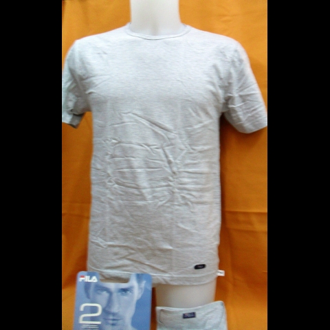 Nuovo T-SHIRT UOMO FILA 2 PEZZI ART 46012 TAGLIA 3 COL GRIGIO