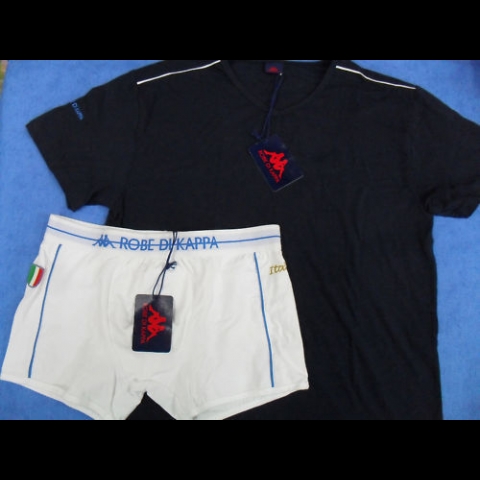 Nuovo BOXER ROBE DI KAPPA + T SHIRT TAGLIA 5 BLU 