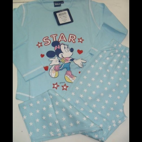 Nuovo PIGIAMA DISNEY MINNIE 100% COTONE TAGLIA 4 ANNI 