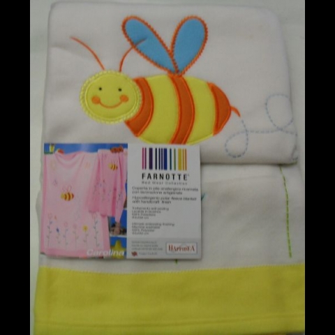 Nuovo Plaid Happide Misura 110 x 150 Articolo Apina Giallo Per Culla Lettino