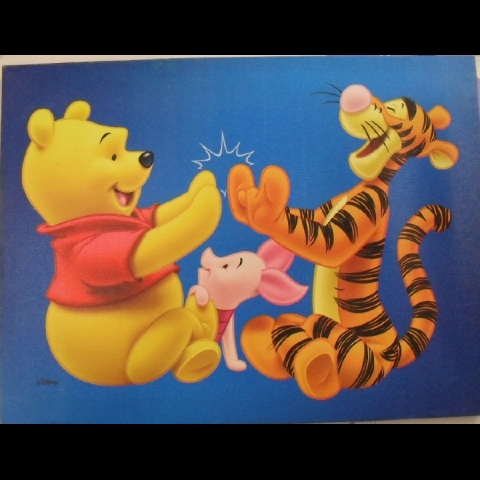 Nuovo Quadro Per Cameretta Disney Winnie e Tigro Misura Media Cm  30x23