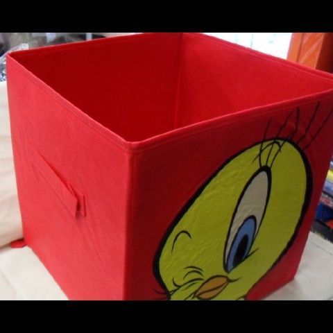 Nuovo Contenitore Titty Looney Tunes Porta Giocattoli  Forma Cubo Cm 30x30x30