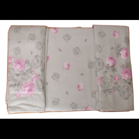 Completo Lenzuola Flanella Singola Caleffi Disegno Rosetta Fiori