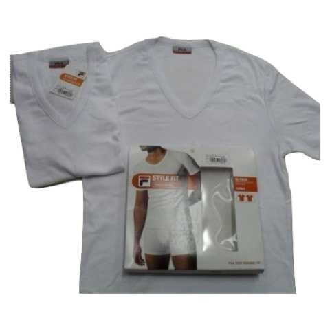 Nuovo T-Shirt Uomo Fila 2 Pezzi Scollo a V Articolo 46068 Prezzo Offerta