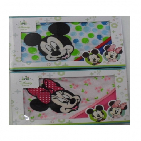 Nuovo Triangolo Topolino Minnie Neonato Disney In Microfibra Con Ricamo