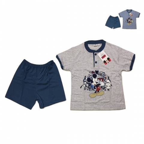 Pigiama Topolino Bambino Disney Mezze Maniche Puro Cotone Mickey