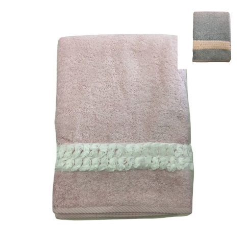 Nuovo Telo Bagno Caleffi Modello Flora applicazione In Tulle Ottima Assorbenza
