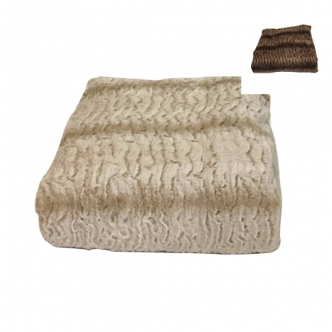 Nuovo Plaid In Microfibra Wave Cm 130 x 155 Caldo Morbido e Avvolgente