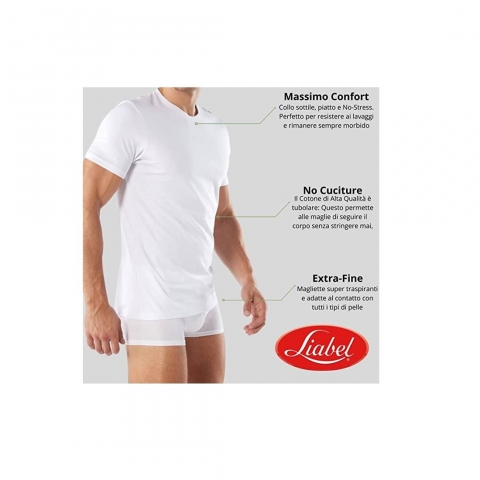 T-Shirt Uomo Liabel 3828 1023 Girocollo Puro Cotone Mezza Manica