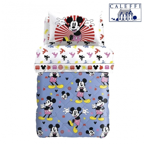 Piumone Trapunta Topolino Caleffi Mickey Fantasy Singola Esterno Cotone Topolino