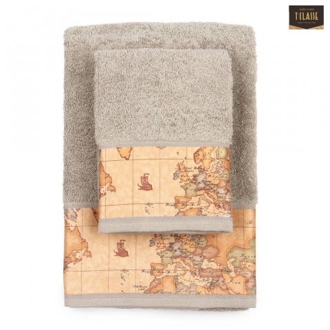 Set Asciugamano Con Ospite Alviero Martini Prima Classe Geo Classic Grigio