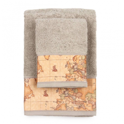 Set Asciugamano Con Ospite Alviero Martini Prima Classe Geo Classic Grigio
