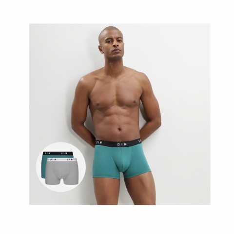 Nuovo Boxer Uomo Dim 2 Pezzi Articolo  D0ARL Colore Grigio e Ottanio