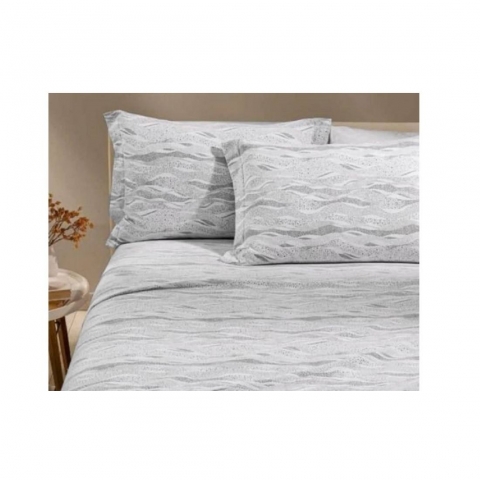 Nuovo Lenzuola Flanella Matrimoniale Caleffi Sky Grigio In Puro Cotone