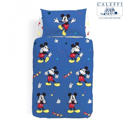 Completo Copripiumino Topolino Disney Caleffi Topolino Retro Singolo Completo In Cotone