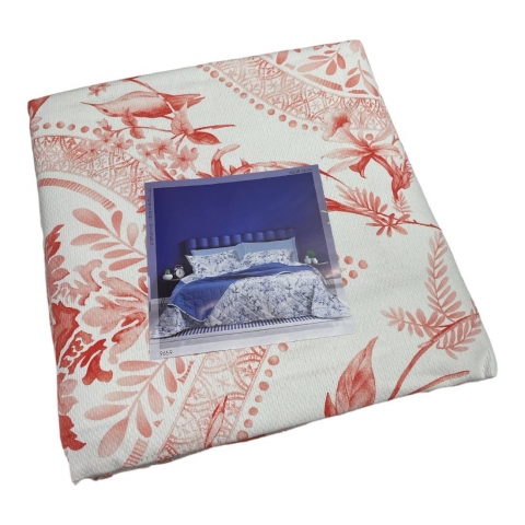 Copriletto Matrimoniale Happidea Azur Arancio Piquet Puro Cotone Made In italy