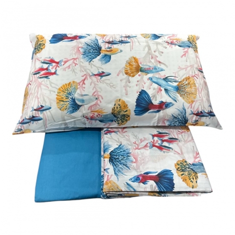 Lenzuola Happidea Lenzuola Matrimoniale Reef Blu Made In Italia
