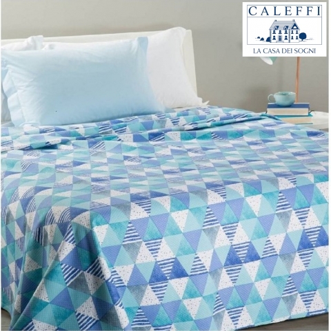 Copriletto Caleffi Singolo Summer Breeze Ocean Tessuto Piquet