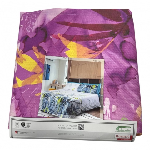 Copriletto Singolo Happidea Teich Fucsia In Piquet Puro Cotone Made In italy